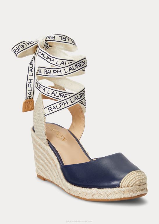 raffineret flåde Kvinder Ralph Lauren espadrille i paislee læder Z426B5044