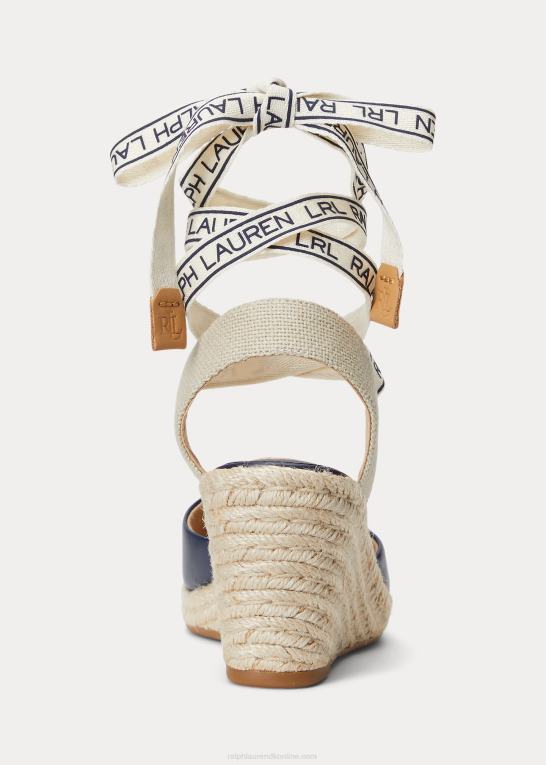 raffineret flåde Kvinder Ralph Lauren espadrille i paislee læder Z426B5044