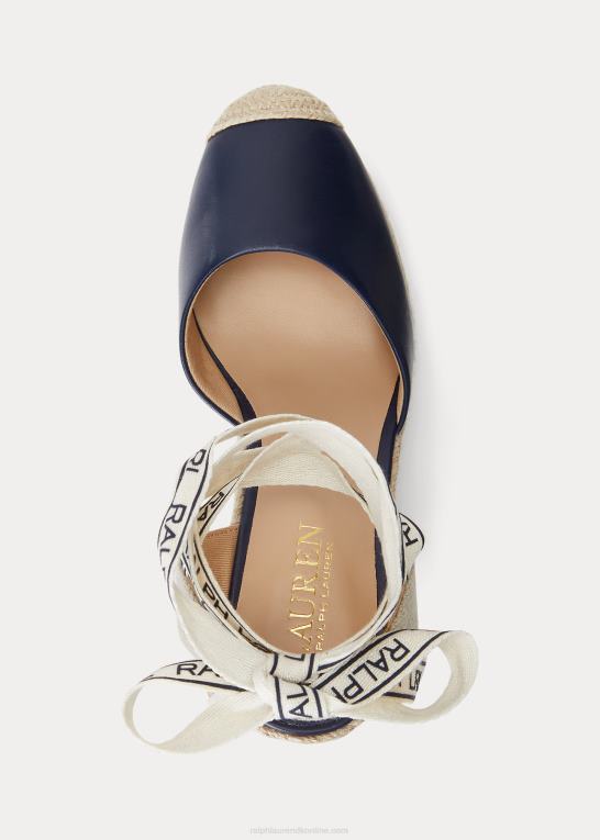 raffineret flåde Kvinder Ralph Lauren espadrille i paislee læder Z426B5044