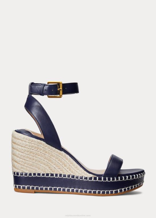 raffineret flåde Kvinder Ralph Lauren hilarie espadrille i læder Z426B5039