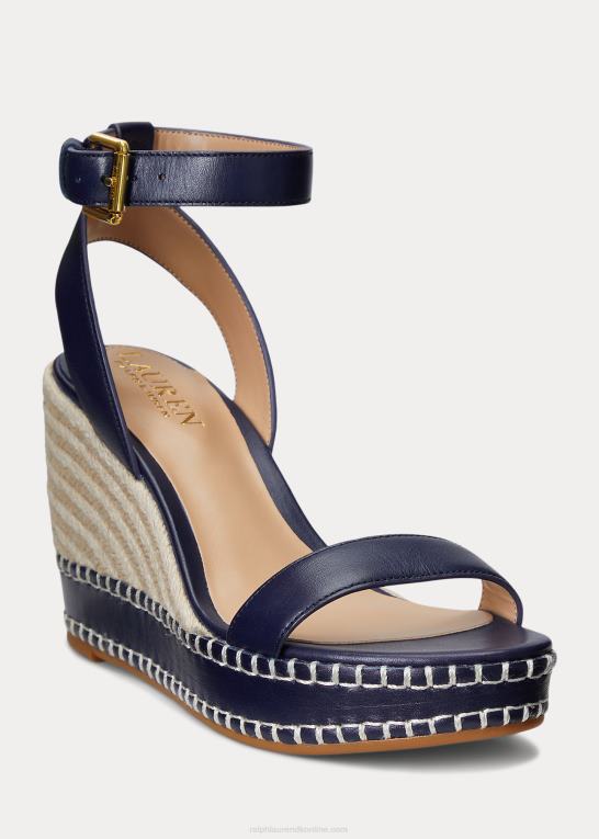 raffineret flåde Kvinder Ralph Lauren hilarie espadrille i læder Z426B5039