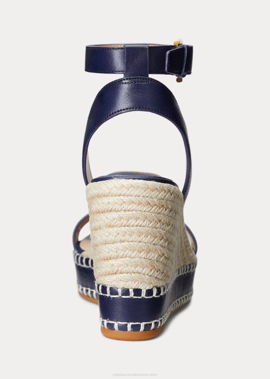 raffineret flåde Kvinder Ralph Lauren hilarie espadrille i læder Z426B5039