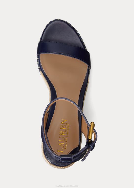 raffineret flåde Kvinder Ralph Lauren hilarie espadrille i læder Z426B5039