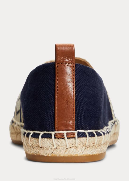 raffineret flåde/ecru Kvinder Ralph Lauren caylee iii lærred espadrille Z426B5062