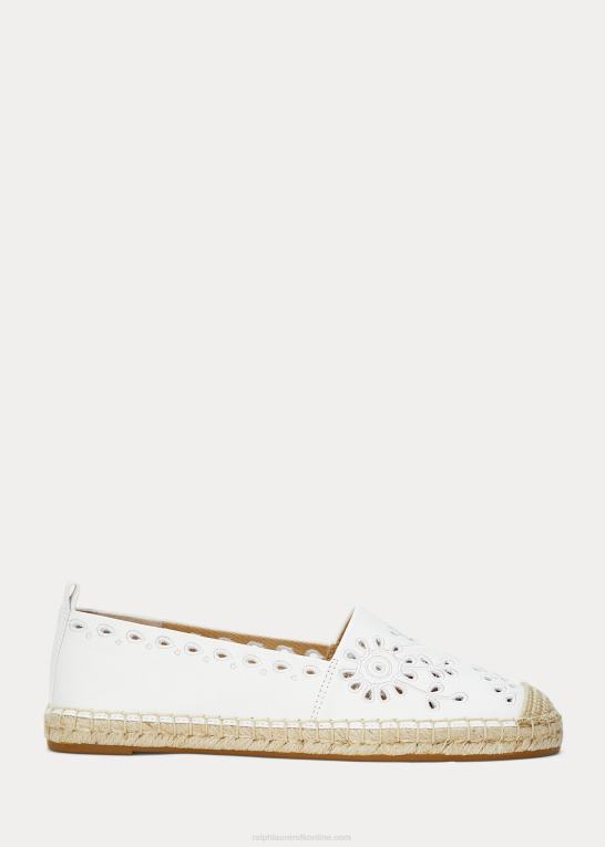 sne hvid Kvinder Ralph Lauren cameryn iii espadrille i læder Z426B5052
