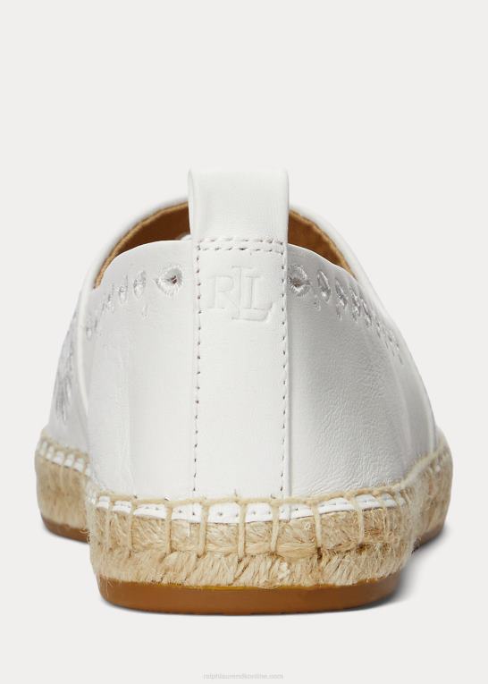 sne hvid Kvinder Ralph Lauren cameryn iii espadrille i læder Z426B5052