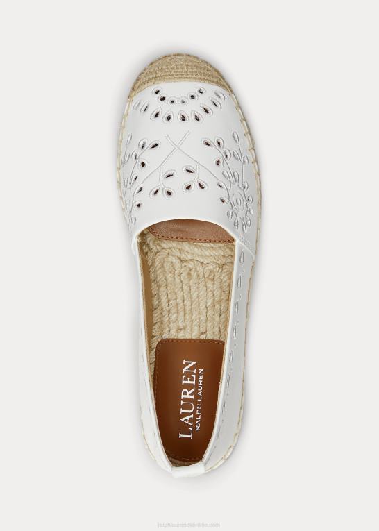 sne hvid Kvinder Ralph Lauren cameryn iii espadrille i læder Z426B5052