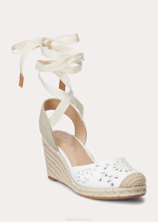 sne hvid Kvinder Ralph Lauren paislee espadrille i nappalæder Z426B5040