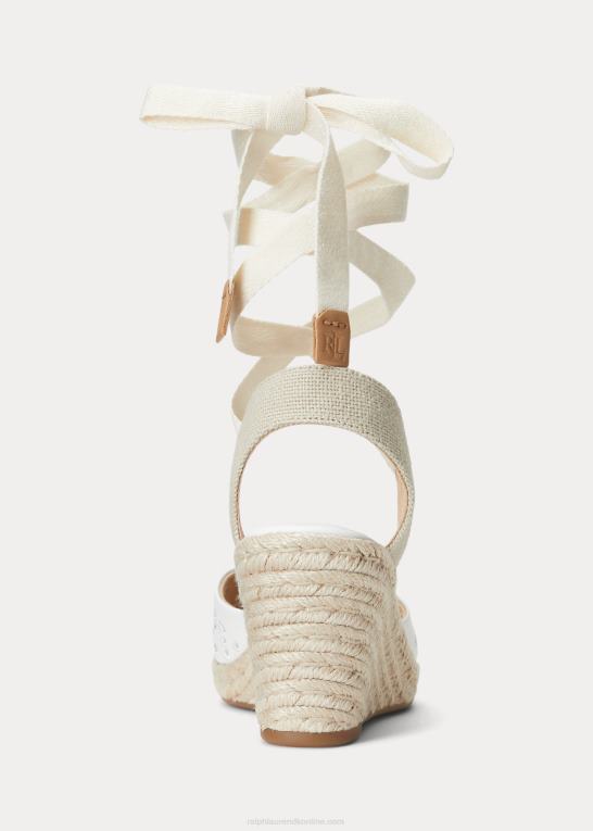sne hvid Kvinder Ralph Lauren paislee espadrille i nappalæder Z426B5040