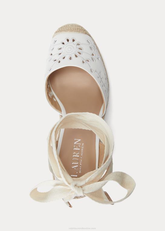 sne hvid Kvinder Ralph Lauren paislee espadrille i nappalæder Z426B5040