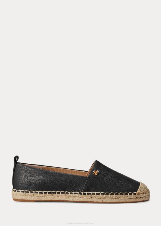 sort Kvinder Ralph Lauren cameryn iv espadrille i tumlet læder Z426B5053
