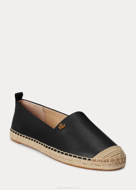 sort Kvinder Ralph Lauren cameryn iv espadrille i tumlet læder Z426B5053