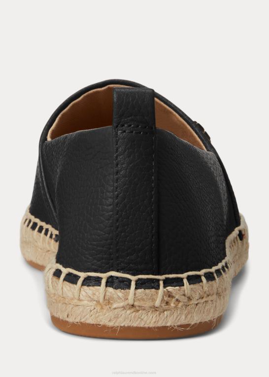 sort Kvinder Ralph Lauren cameryn iv espadrille i tumlet læder Z426B5053