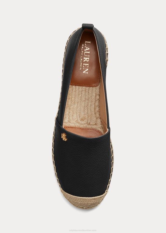sort Kvinder Ralph Lauren cameryn iv espadrille i tumlet læder Z426B5053
