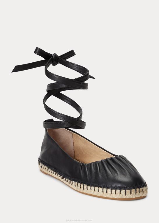 sort Kvinder Ralph Lauren cecilia nappa espadrille med snørebånd Z426B5056