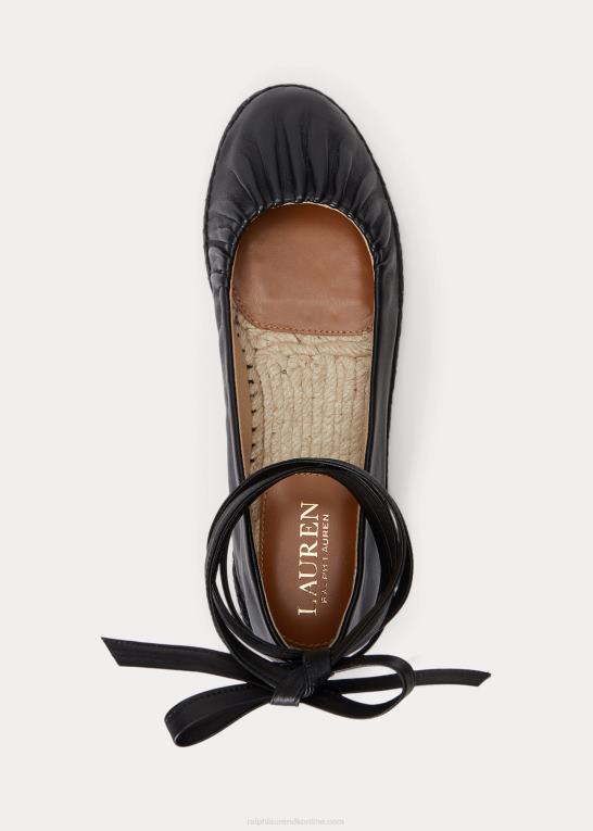 sort Kvinder Ralph Lauren cecilia nappa espadrille med snørebånd Z426B5056