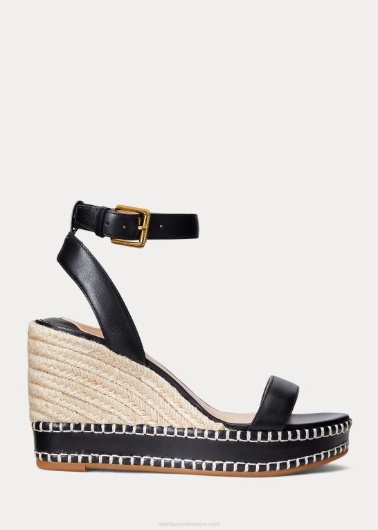 sort Kvinder Ralph Lauren hilarie espadrille i læder Z426B5037