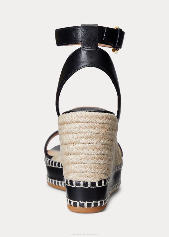 sort Kvinder Ralph Lauren hilarie espadrille i læder Z426B5037