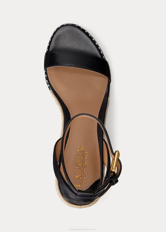 sort Kvinder Ralph Lauren hilarie espadrille i læder Z426B5037