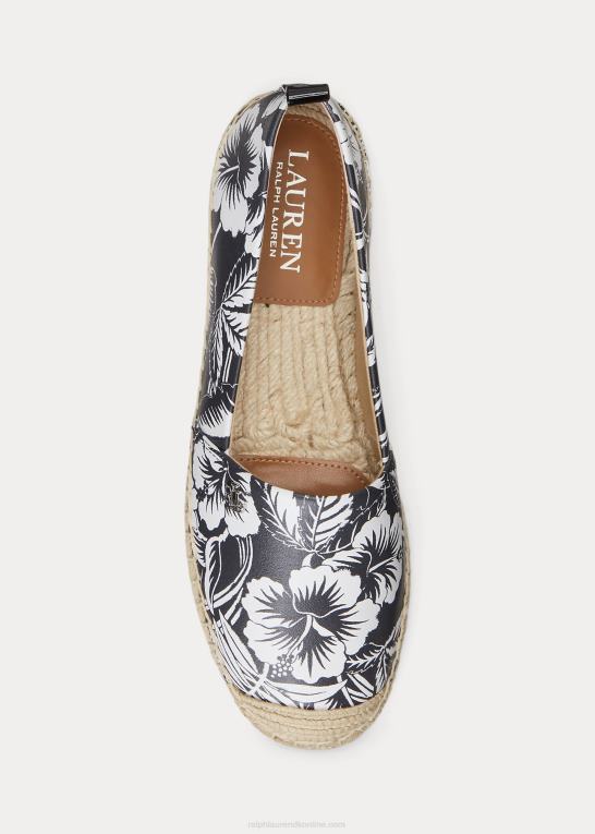 sort hvid Kvinder Ralph Lauren cameryn iii floral læder espadrille Z426B5055