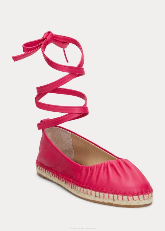 sport pink Kvinder Ralph Lauren cecilia nappa espadrille med snørebånd Z426B5059
