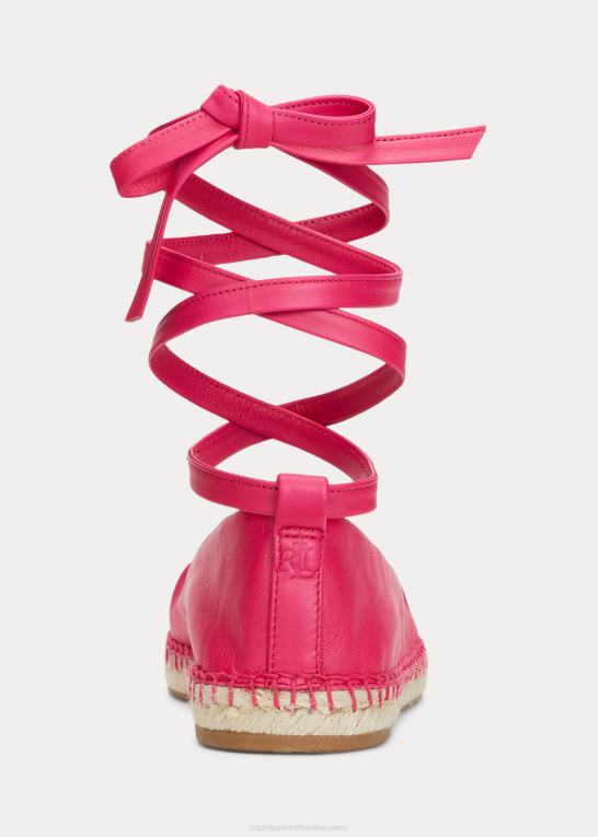 sport pink Kvinder Ralph Lauren cecilia nappa espadrille med snørebånd Z426B5059