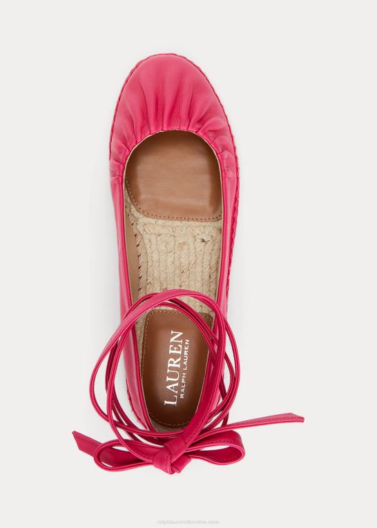 sport pink Kvinder Ralph Lauren cecilia nappa espadrille med snørebånd Z426B5059