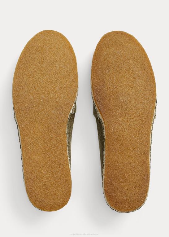 trist oliven Kvinder Ralph Lauren lærred espadrille Z426B4984