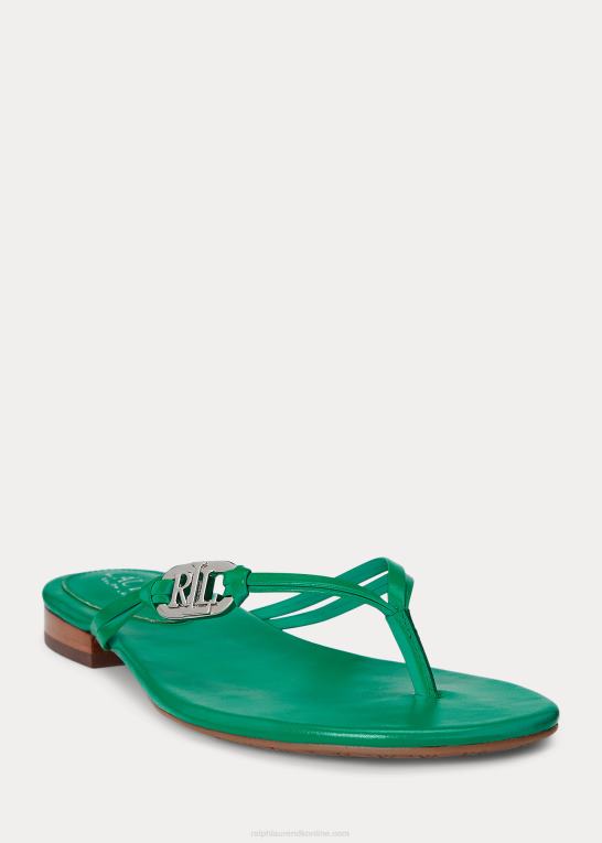 palmeblad Kvinder Ralph Lauren emalia nappa læder flip-flop Z426B9711