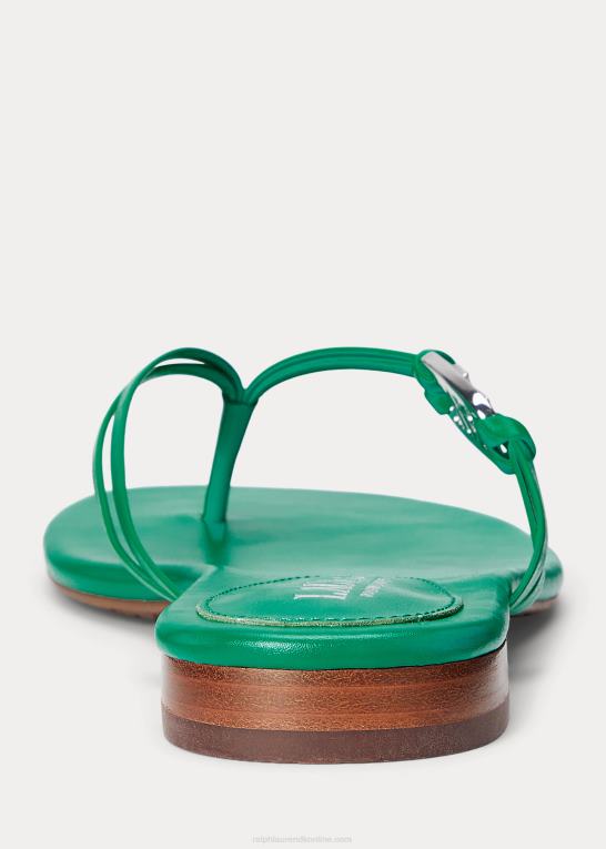 palmeblad Kvinder Ralph Lauren emalia nappa læder flip-flop Z426B9711