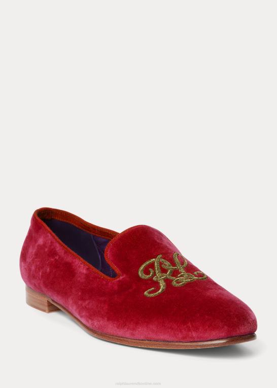 rouge Kvinder Ralph Lauren alonzo-broderet fløjlssko Z426B9686