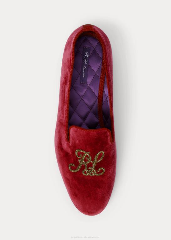 rouge Kvinder Ralph Lauren alonzo-broderet fløjlssko Z426B9686