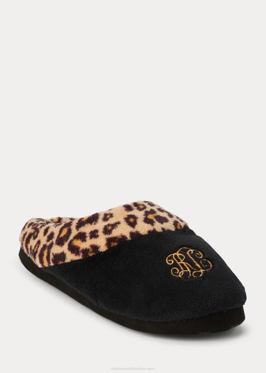 sort Kvinder Ralph Lauren leopard logo hjemmesko Z426B9717