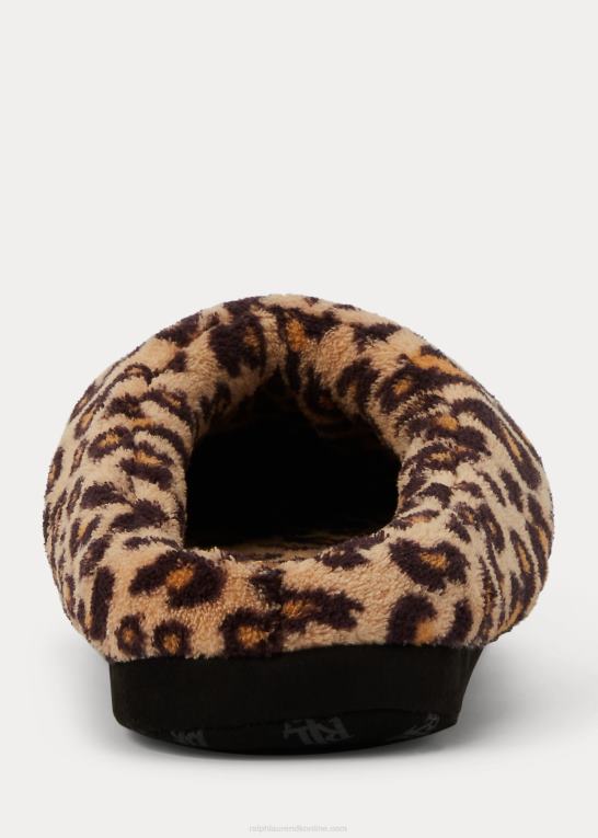 sort Kvinder Ralph Lauren leopard logo hjemmesko Z426B9717