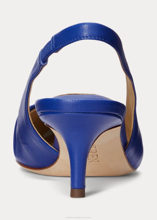 blå saturn Kvinder Ralph Lauren lolah nappa læder slingback pumpe Z426B5035