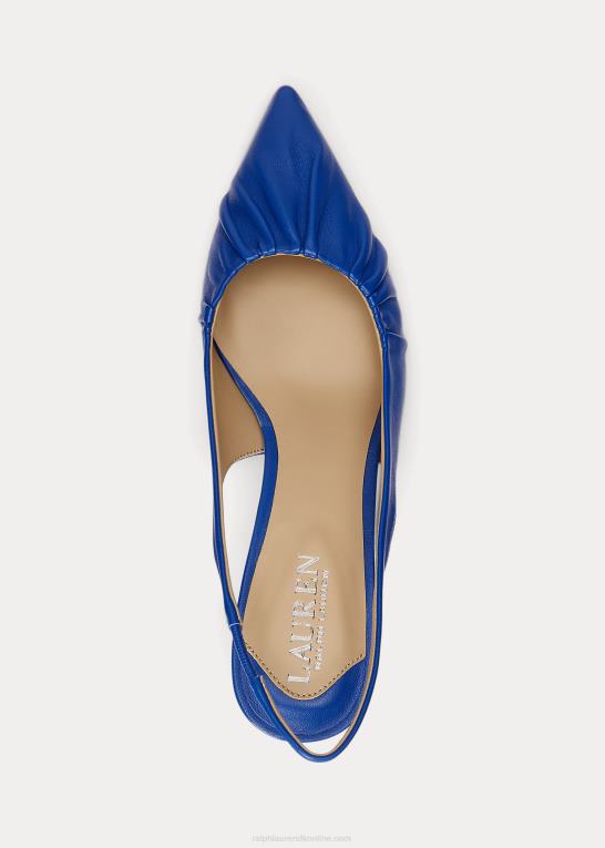 blå saturn Kvinder Ralph Lauren lolah nappa læder slingback pumpe Z426B5035