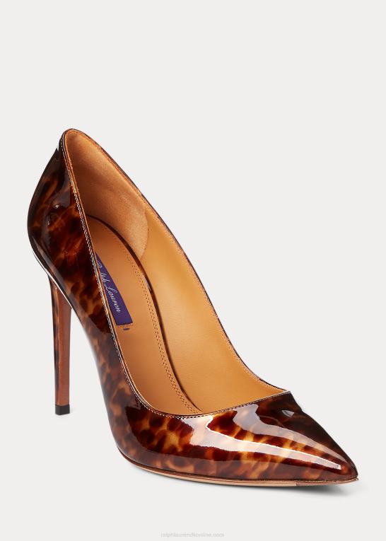 brun multi Kvinder Ralph Lauren celia patent kalveskindspumpe Z426B9698