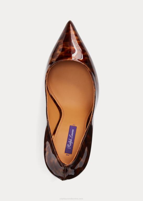 brun multi Kvinder Ralph Lauren celia patent kalveskindspumpe Z426B9698