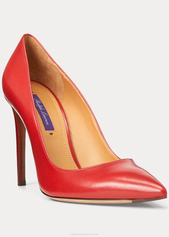dyb rød Kvinder Ralph Lauren celia kalveskindspumpe Z426B9701