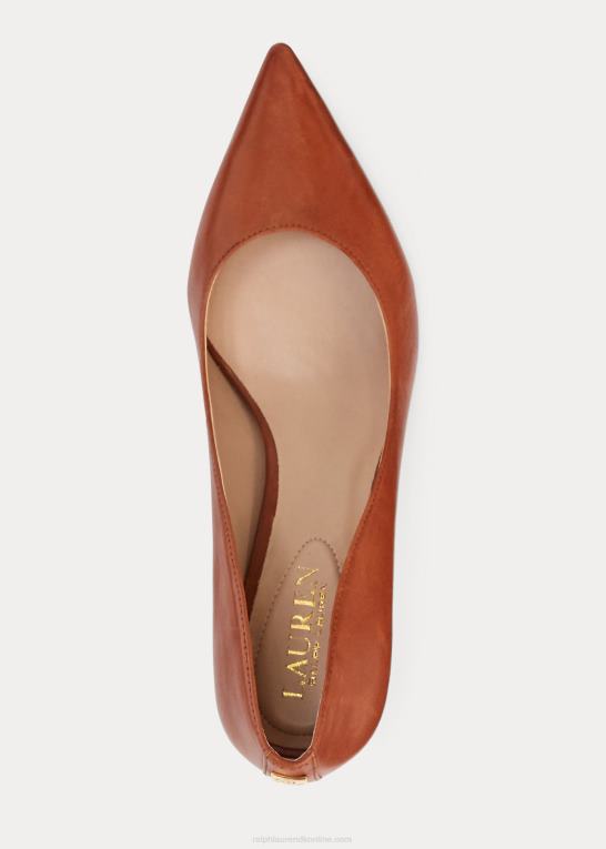 dyb sadelbrun Kvinder Ralph Lauren adrienne læder pumpe Z426B5095