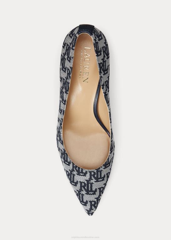 flåde Kvinder Ralph Lauren lanette monogram jacquard pumpe Z426B5107
