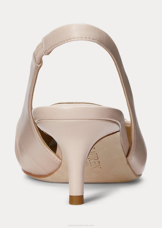 lyserød Kvinder Ralph Lauren lolah nappa læder slingback pumpe Z426B5033