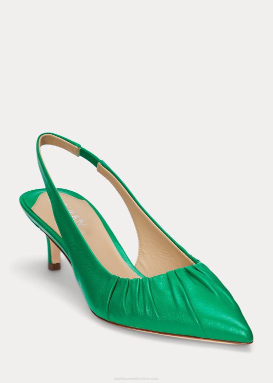 palmeblad Kvinder Ralph Lauren lolah nappa læder slingback pumpe Z426B5034