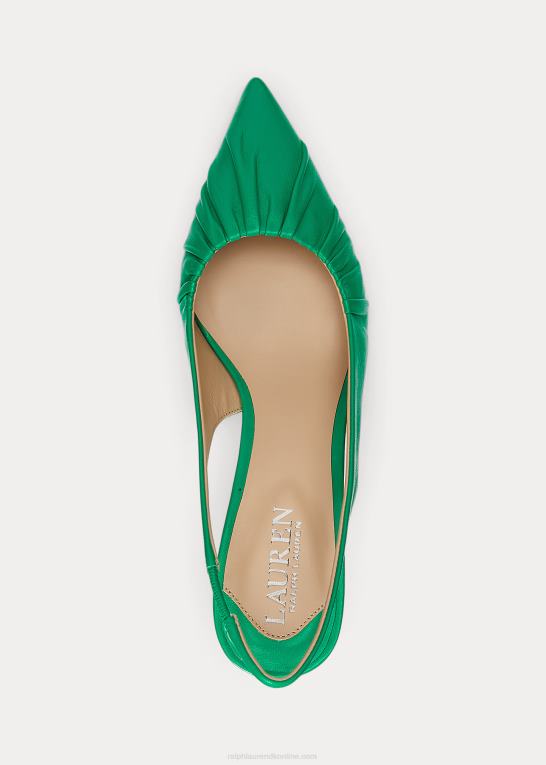 palmeblad Kvinder Ralph Lauren lolah nappa læder slingback pumpe Z426B5034
