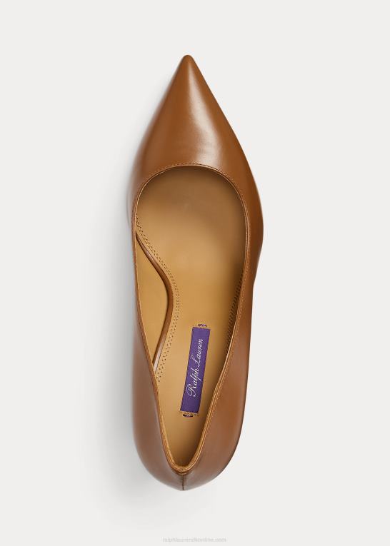rl guld Kvinder Ralph Lauren armissa kalveskindspumpe Z426B9697