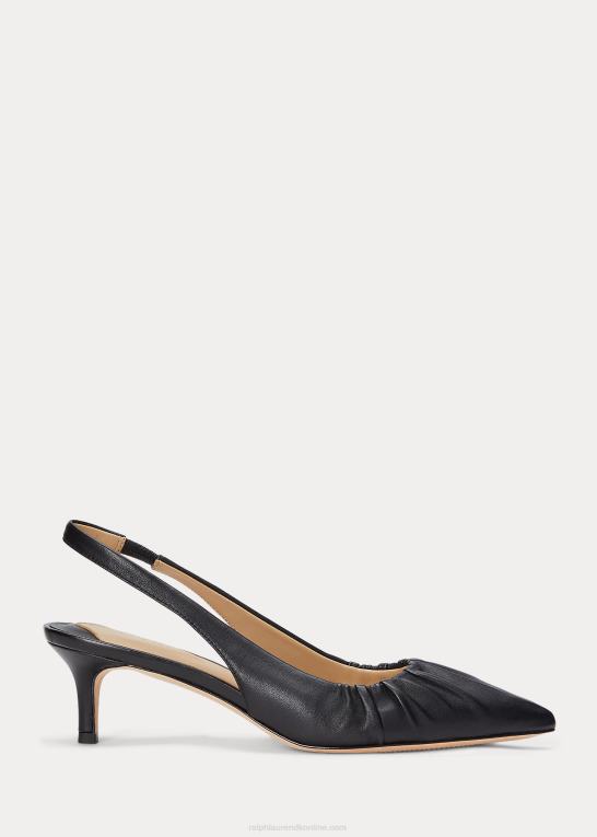 sort Kvinder Ralph Lauren lolah nappa læder slingback pumpe Z426B5030