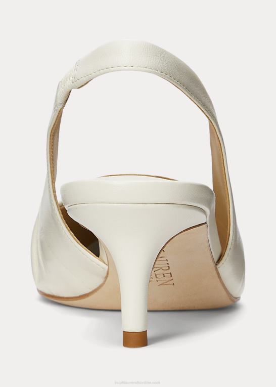 vanilje Kvinder Ralph Lauren lolah nappa læder slingback pumpe Z426B5032