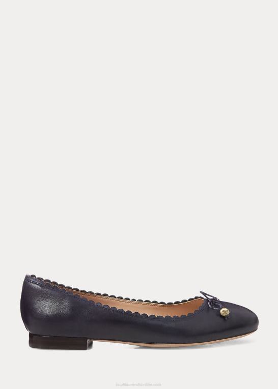 sort Kvinder Ralph Lauren flad glennie læder Z426B5051