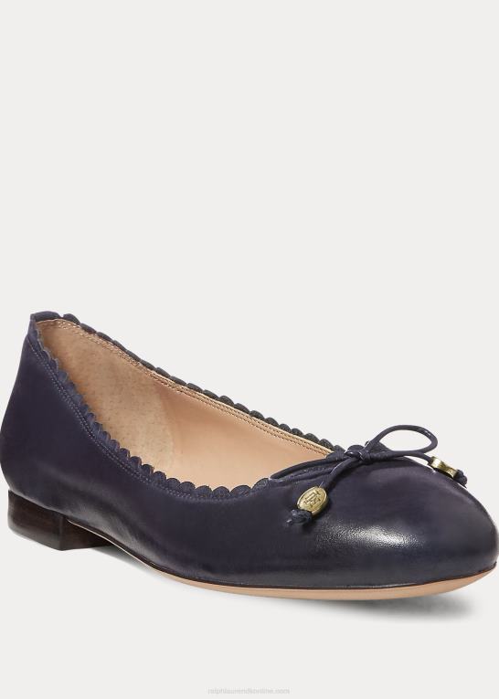 sort Kvinder Ralph Lauren flad glennie læder Z426B5051