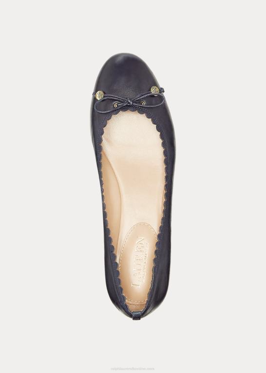 sort Kvinder Ralph Lauren flad glennie læder Z426B5051